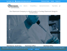 Tablet Screenshot of precisioncleanrooms.com